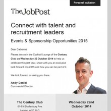 TheJobPost personalised event and sponsorship invitation